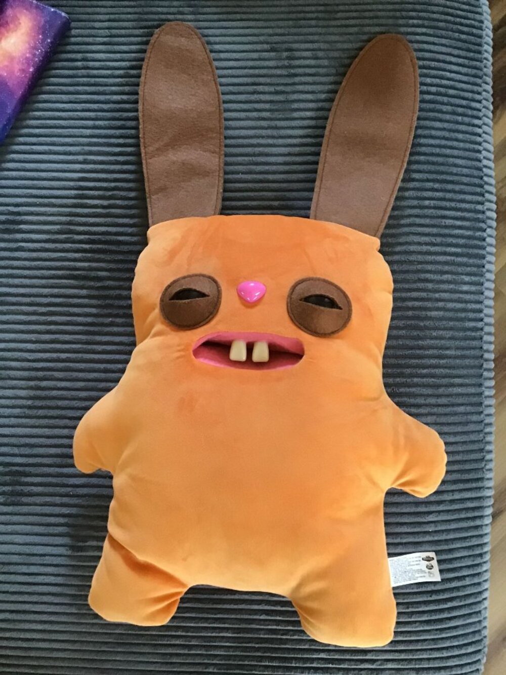Fuggler Bigg Fugg Rabbit 18" Plush With Teeth Orange Funny Ugly Monster NWOT